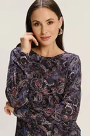 Swetry damskie - Uniwersalny sweter z kolorowym nadrukiem paisley - Greenpoint - miniaturka - grafika 1