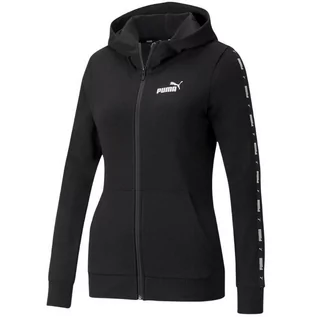 Bluzy damskie - Bluza Damska Puma Power Tape Full-Zip Hoodie Tr Czarna 847119 01-Xs - grafika 1