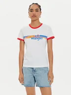 Koszulki i topy damskie - Wrangler T-Shirt Hot Wheels 112357911 Biały Slim Fit - miniaturka - grafika 1