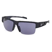 Okulary przeciwsłoneczne - Adidas SP007002A68 okulary przeciwsłoneczne z kwadratowym półobrzeżem dla mężczyzn, szerokość soczewki 68 mm, czarny matowy/dymny - miniaturka - grafika 1