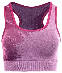 duParc Damski biustonosz Active Wear, Racerback, szybkoschnący, efekt melanżu, wyjmowane miseczki sportowe, czerwony, M - Biustonosze - miniaturka - grafika 1