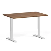 Stoły i stoliki do biura - Stół z regulacją wysokości, 1 silnik, 745 - 1235 mm, blat 1200 x 800 mm, podstawa biała, orzech - miniaturka - grafika 1