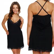Bielizna nocna - Koszula nocna z koronką DOCTOR NAP 5131 BLACK S - miniaturka - grafika 1