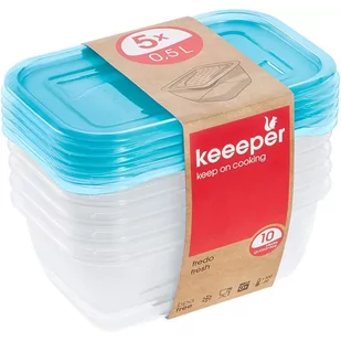 Keeeper - Zestaw pojemników do żywności 0,5 l, 5 sztuk - Pojemniki kuchenne - miniaturka - grafika 1