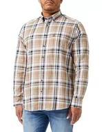 Koszule męskie - bugatti Męska koszula rekreacyjna, rękaw 1:1, brązowy-80, 3XL - miniaturka - grafika 1