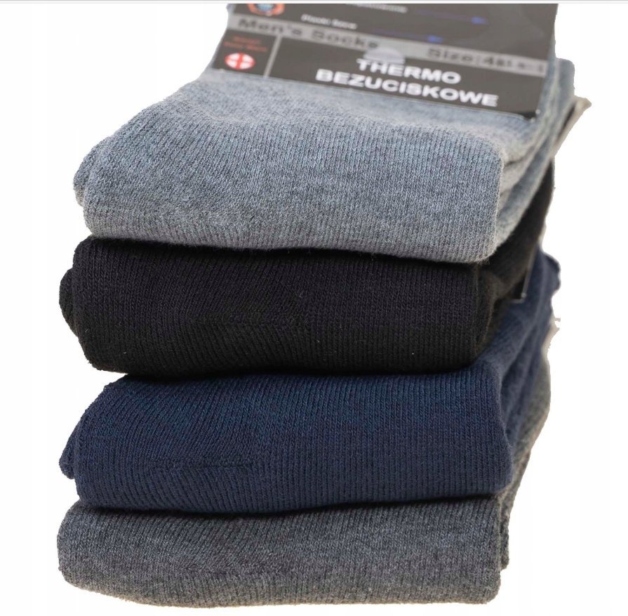 4x D&A Skarpetki wielokolorowy Skarpety Bezuciskowe Thermo Męskie r. 43-46