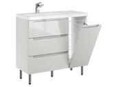 Szafki łazienkowe - Szafka Stojąca Z Umywalką ETH 90 cm K Lewa - Kaszmir Wysoki Połysk - miniaturka - grafika 1