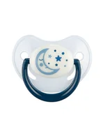 Smoczki uspokajające - Canpol Babies Smoczek silikonowy anatomiczny Night Dreams 0-6m niebieski - miniaturka - grafika 1
