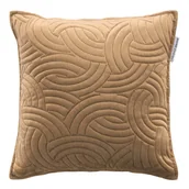 Poszewki na poduszki - Błyszcząca poszewka dekoracyjna do salonu SOLANGE, tłoczony wzór, brązowa - miniaturka - grafika 1
