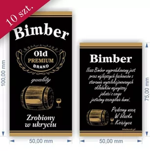 BIMBER ZROBIONY W UKRYCIU CZARNY - zestaw etykiet na 10 butelek - Pozostałe akcesoria kuchenne - miniaturka - grafika 1
