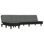 Narożniki - Sofa rozkładana L, ciemnoszara, 255x140x70 cm, tka - miniaturka - grafika 1