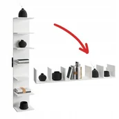 Półki do salonu - PÓŁKA ŚCIENNA WISZĄCA DUŻA REGAŁ Z PRZEGRÓDKAMI, długość: 155 cm BIAŁY MAT - miniaturka - grafika 1