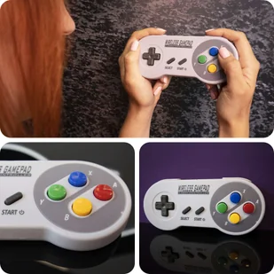Bezprzewodowy Kontroler Gamepad Retro Alogy do PC macOS Android Szary - Kontrolery gier na PC - miniaturka - grafika 4