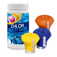 Akcesoria do basenów - Pływający dyspenser 18,5 cm z termometrem i tabletkami multifuncyjnymi 1 kg - miniaturka - grafika 1