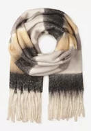 Apaszki i szaliki damskie - Szary Prostokątny Szalik w Szeroką Kratę z Frędzlami Vansile - miniaturka - grafika 1