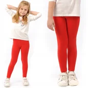 Legginsy - Elastyczne Legginsy Bawełniane Klasyczne Getry Polskie Czerwone 122 - miniaturka - grafika 1