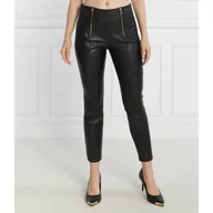 Spodnie damskie - Pinko Skórzane spodnie | Slim Fit - miniaturka - grafika 1