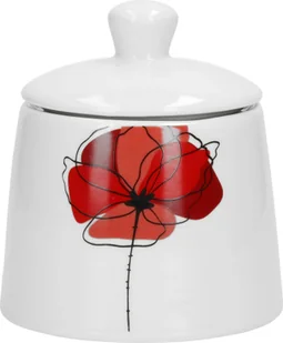 Cukiernica Monika 250-300ml Ø90mm H100mm okrągła z pokrywką mak czerwona porcelana stołowa Gastro - Cukiernice - miniaturka - grafika 1