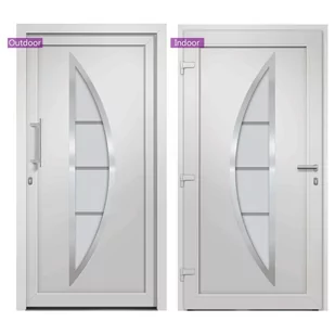 Drzwi wejściowe zewnętrzne, białe, 98 x 208 cm 279202 VIDAXL - Drzwi zewnętrzne - miniaturka - grafika 4