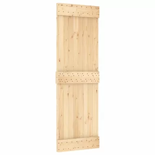 Drzwi przesuwne z osprzętem, 70x210 cm, lite drewno sosnowe 8721012082540 - Drzwi wewnętrzne - miniaturka - grafika 4