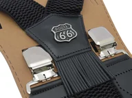 Paski - Szerokie czarne szelki męskie do spodni - Route 66 T18 - miniaturka - grafika 1