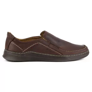 Olivier Buty męskie wsuwane skórzane SLIP-ON 216GT brązowe - Mokasyny męskie - miniaturka - grafika 1