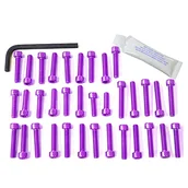 Części motocyklowe - Pro-Bolt EOKA35 aluminiowy zestaw śrub silnikowych do Kawasaki KX250, liliowy - miniaturka - grafika 1