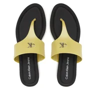 Klapki i japonki damskie - Japonki Calvin Klein Jeans Flat Sandal Toepost Mg YW0YW01691 Zielony - miniaturka - grafika 1