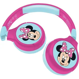 LEXIBOOK Minnie 2 w 1 Różowo-Niebieski HPBT010MN - Słuchawki - miniaturka - grafika 1