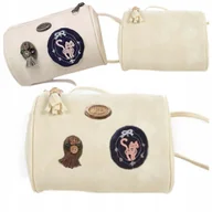 Torebki damskie - TOREBKA NA RAMIĘ KUFEREK Z PASKIEM DO RĘKI DAMSKA BIAŁA NA ZAMEK Z BOHO - miniaturka - grafika 1