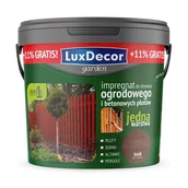 Farby i impregnaty do drewna - LuxDecor Impregnat do drewna ogrodowego i betonowych płotów teak 4,5 l + 11% GRATIS - miniaturka - grafika 1