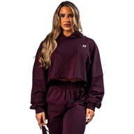 Bluzy damskie - Bluza damska Nebbia STRONG BEAUTY Oversized Hoodie OWN YOUR POWER 433 dark red M/L - miniaturka - grafika 1