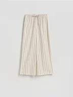 Moda i Uroda OUTLET - Reserved - Spodnie piżamowe z bawełny - beżowy - miniaturka - grafika 1