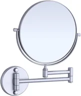 Lusterka do makijażu - Lustro do makijażu montowane na ścianie, 20 cm, powiększenie 1x/3x, obrót w obie strony o 360°, składane, matowe srebro - miniaturka - grafika 1
