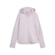 Bluzy damskie - Damska rozpinana bluza EVOSTRIPE z kapturem PUMA Grape Mist Purple - miniaturka - grafika 1