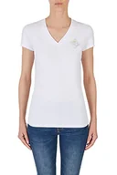 Koszulki i topy damskie - Armani Exchange Damska koszulka z krótkim rękawem, slim fit, dekolt w serek, biała, rozmiar M, biały, M - miniaturka - grafika 1