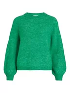Swetry damskie - Vila Women's VIJAMINA O-Neck L/S Knit TOP-NOOS sweter dzianinowy, zielony Kelly Green/Szczegóły: melanż, XL, Zielony Kelly/Szczegóły: melanż, XL - miniaturka - grafika 1
