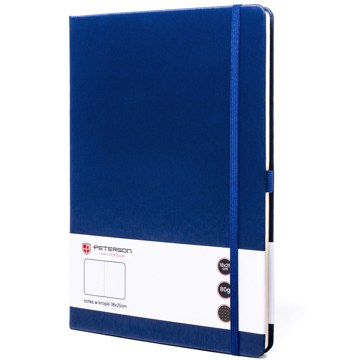 Notes planer w kropki B5 notatnik z gumką zeszyt organizer Peterson granatowy