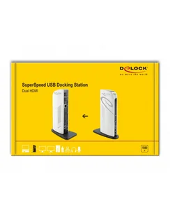 Delock USB 3.2 DS HDMI FHD USB3.2 LAN Au - Akcesoria do komputerów stacjonarnych - miniaturka - grafika 1