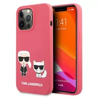 Etui i futerały do telefonów - Karl Lagerfeld KLHCP13LSSKCP iPhone 13 Pro / 13 6,1" hardcase różowy/pink Silicone Karl & Choupette KF000733-0 - miniaturka - grafika 1