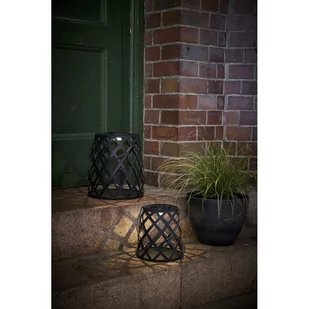 Czarny lampion LED Star Trading Calabria, wys. 28 cm - Świeczniki - miniaturka - grafika 1