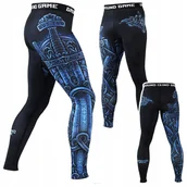 Kimona, stroje i obuwie - Legginsy Męskie Treningowe Ground Game Viking Czarne R. L - miniaturka - grafika 1