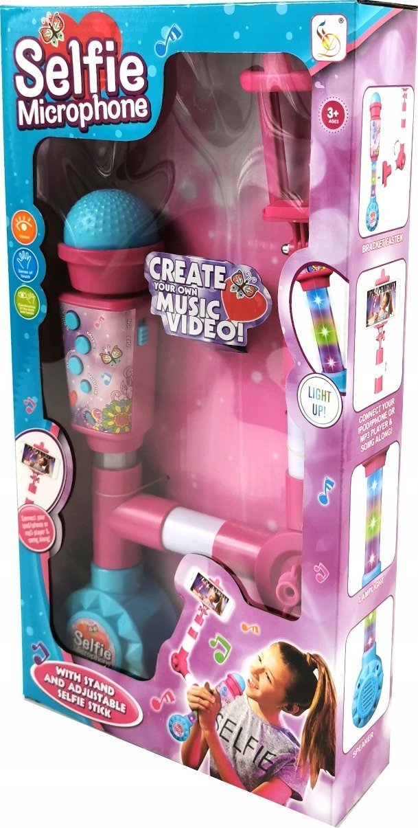 M&Z Mikrofon ze statywem d/sefie św/dźw HD-7760 12691