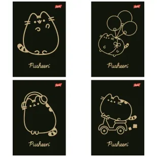 Paczka Zeszyt A5 60 k. kratka Pusheen Gold mix wzorów 10 szt. - ST-Majewski - Szkolne artykuły papiernicze - miniaturka - grafika 1