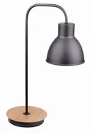 Lampy stojące - Candellux Lighting czarna lampka stołowa w stylu loft VARIO 41-73488 lampa biurkowa z czarnym kloszem drewno 41-73488 - miniaturka - grafika 1