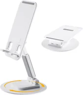 Pozostałe akcesoria do telefonów - PODSTAWKA STOJAK NA TELEFON REGULOWANY SKŁADANY BIAŁY - miniaturka - grafika 1