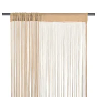Zasłony - vidaXL Zasłony sznurkowe, 2 sztuki, 140x250 cm, beżowe - miniaturka - grafika 1