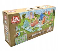 Klocki - Klocki drewniane EleFun Wooden Big City Drewniane Miasto 115 elementów - miniaturka - grafika 1