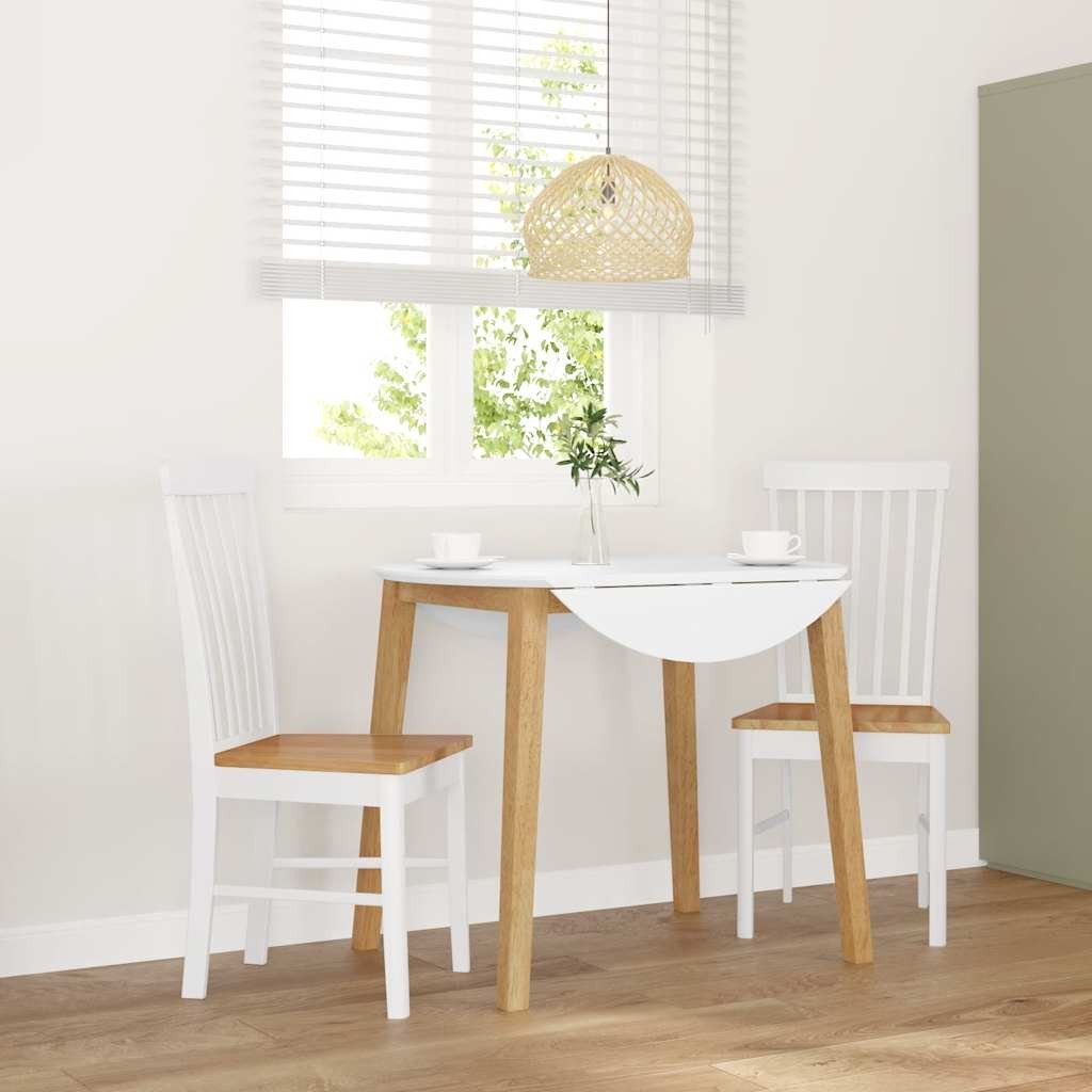 vidaXL Krzesła do jadalni 2 szt. Białe lite drewno gumowe