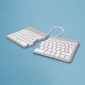 Klawiatury - R-Go Tools Ergonomiczna R-Go Split Break klawiatura, z oprogramowaniem do robienia przerw, QWERTY (UK), Bluetooth, biała - miniaturka - grafika 1
